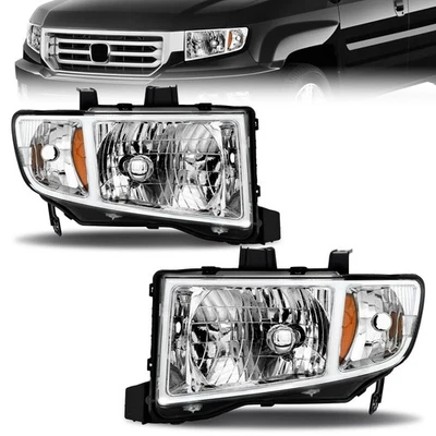 Pair Driver & Passenger Side Halogen Headlights For 2006-2014 Honda Ridgeline Foto 1 de 4