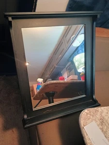 Black Framed Wall Hanging Mirror With Shelf 21.5"X3.5"X24.5" - Picture 1 of 3