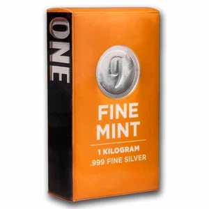 1 kilo Cast-Poured Silver Bar - 9Fine Mint - Picture 1 of 5