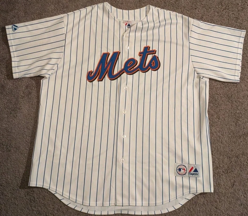 Camiseta masculina vintage Y2K Majestic New York Mets Johan Santana feita nos EUA 3XL - Imagem 1 de 4