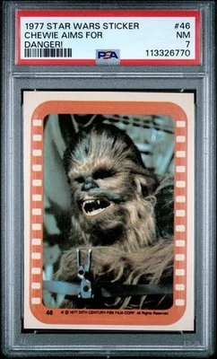 1977 Topps Star Wars Stickers Chewie Aims For Danger  #46 PSA 7 - Image 1 of 2