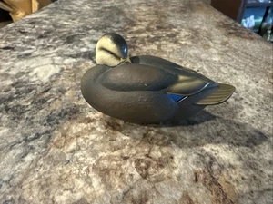 Jett Brunet  Ducks Unlimited  Miniature Black Duck Decoy 2001 VG Cond See Pics - Picture 1 of 10