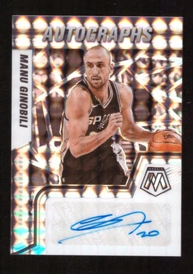 2021-22 Panini Mosaico Autógrafos Manu Ginóbili Mosaico Plata Prizm Auto Spurs Foto 1 de 2