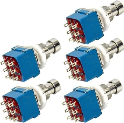 5 X Fußschalter Foot Switch 3PDT 9Pin Wahres Einbau Schalter Bypass Metall DHL - Bild 1 von 4