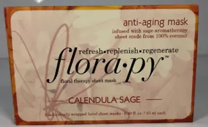 Florapy Beauty Anti-aging Sheet Aromatherapy Mask, Calendula Sage, 5 Count 11/20 - Picture 1 of 2