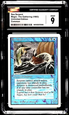 1993 MTG Magic the Gathering Unlimited Sea Serpent Vintage WOTC CGC 9 Mint - Image 1 of 4