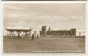 DAS PUTTING GREEN & SCHWIMMBAD, WEST END, ARBROATH - Angus Golf Postkarte - Bild 1 von 2