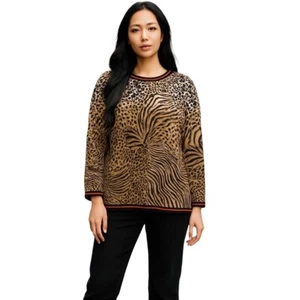 Alfred Dunner Classics Ombre Animal Jacquard Pullover XL Neu mit Etikett - Bild 1 von 6