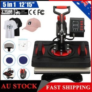 5 in 1 Heat Press Transfer T-Shirt Mug Hat Sublimation Printer Printing Machine - Picture 1 of 12