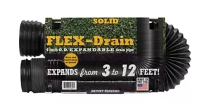 Flex-Drain 51710 Solid Flexible Commercial Poly Drain Pipe 4 Dia. in. x 12 L ft. - Picture 1 of 1