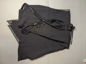 NEW Dressbarn Collection Black Chiffon Pants Overlay Belt Women 8 NWT Closet184* - Picture 1 of 6