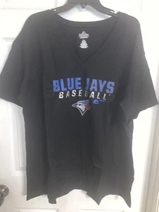 Neu mit Etikett Damengröße 1 x Majestic Bluejays Baseball schwarzes T-Shirt - Bild 1 von 3