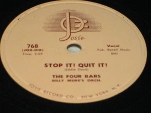Rare R&B Vocal Group 78" The Four Bars on Josie 768 - If I Give My Heart to You - Imagen 1 de 2
