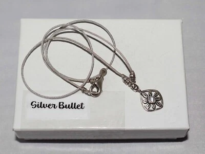 Collar Colgante Silpada Plata Esterlina Circonita cúbica Flor Gris Cordón N2335 Foto 1 de 4