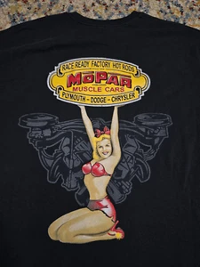 MOPAR Muscle Cars Pinup Girl Grafik T-Shirt Gr. XL schwarz Chrysler Dodge - Bild 1 von 7