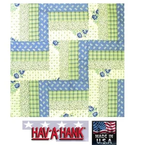 CRAFT PATCHWORK Plaid BLUE FLORAL Flower Quilt Head Bandana Hanky Scarf Napkin - Picture 1 of 2