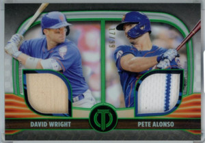 2022 Pete Alonso /99 TOPPS Tribute David Wright Dual Relics 2 Green 
