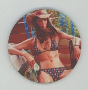 Cowgirl with Corona Bottle -Beer COASTER - Sexy Girl in Bikini - Mexican Cerveza - Picture 1 of 3