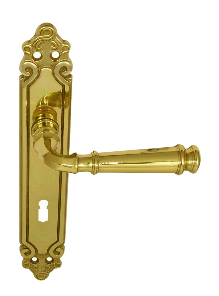 Massiv Messing Türbeschlag Olympus LS Messing poliert Türdrücker Türklinke - Bild 1 von 1