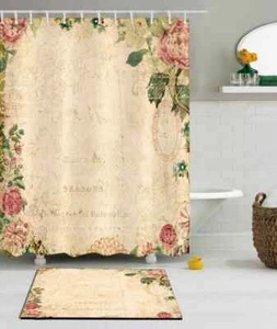 Beautiful Lace Waterproof Bath Polyester Shower Curtain Liner Water Resistant - Bild 1 von 8