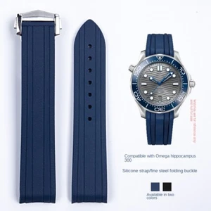 Correa de reloj de silicona suave pulsera de goma impermeable 20 mm para Omega Seamaster - Imagen 1 de 11