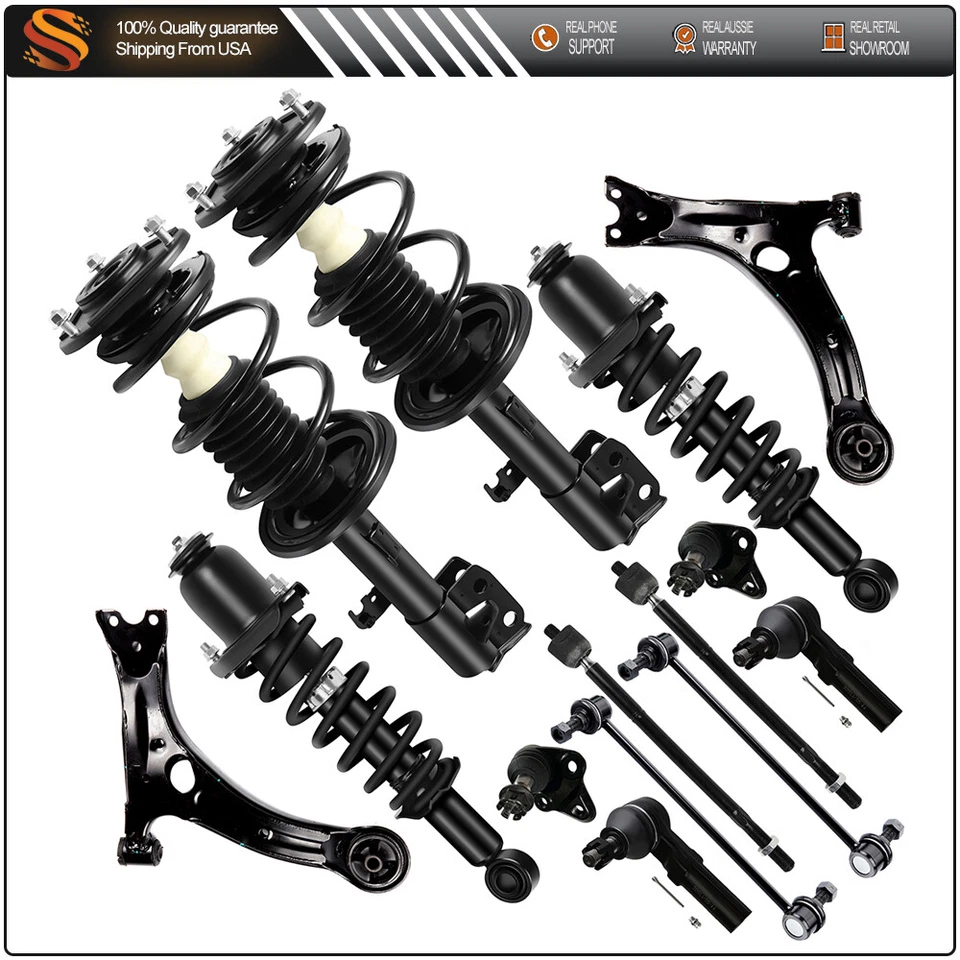 For 2011-2013 Toyota For Corolla Front Rear Struts Shocks Springs Sway Bar Links Foto 1 de 4