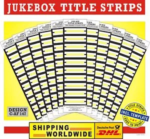 Caf147* ⭐ 100 Jukebox TITLE STRIPS suitable for Wurlitzer, Seeburg, Rock-Ola... - Picture 1 of 2