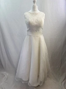 Romantica Tea Length Wedding White Layers Backless Dress Size S Excellent Condit - Picture 1 of 10
