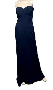 Diane von Furstenberg Vintage Olsen Strapless Black Maxi Long Gown Dress US 8 - Picture 1 of 11