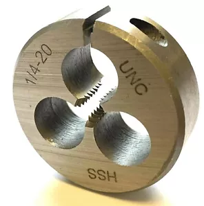 1/4-20 x 1-1/2" OD UNC TROQUEL REDONDO AJUSTABLE ACERO ALTA VELOCIDAD - Imagen 1 de 12
