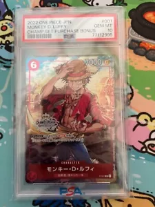 PSA 10 One Piece Card Game Monkey D. Luffy P-001 Championship Promo Japanese - Picture 1 of 2