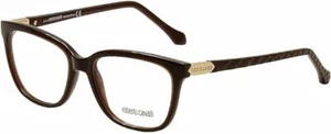 Roberto Cavalli RC0751 048 Brown/Gold Square 53mm Full Rim Women's Eyeglasses - Picture 1 of 4