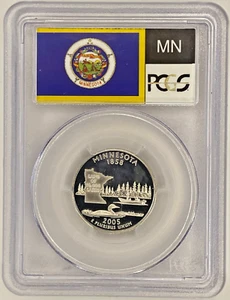 2005-S Minnesota Quarter Silver - Minnesota State Flag(Old) Label PCGS PR69DCAM - Picture 1 of 2