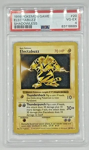 1999 Pokemon Electabuzz Shadowless Unlimited Rare Base Set #20 PSA 4 VG-EX - Picture 1 of 2