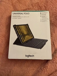Logitech Universal Wireless Keyboard Folio Cover Case w/ Pencil Holder iPad 2019 - Picture 1 of 1