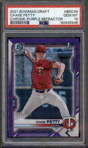 Bowman Draft 2021 cromo refractor púrpura #BDC49 Chase Petty RC/250 PSA 10 - Imagen 1 de 2
