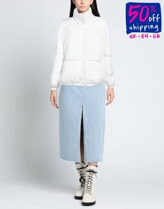 RRP€480 CALVIN KLEIN JEANS Puffer Jacket Size S White Logo High Neck - Picture 1 of 6