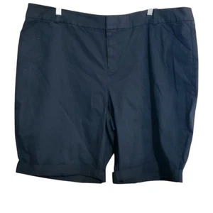 Lane Bryant mittellange Bermuda Bündchen Chino Shorts Damen Übergröße 20 schwarz - Bild 1 von 6