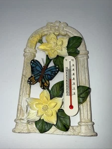 Termómetro De Colección, Termómetro Floral Mariposa Interior Tema Country - Imagen 1 de 4