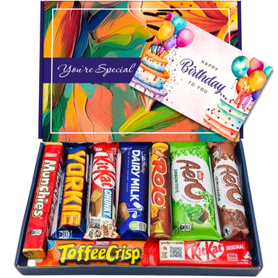 Happy Birthday | Chocolate Gift Set | Full-Sized Bars | Letterbox Friendly | Dai - Image 1 of 4
