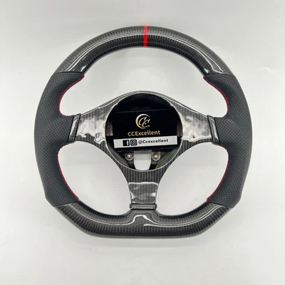 For 2002-2007 Mitsubishi Lancer Evolution EVO 7 8 9 Carbon Fiber Steering Wheel - Image 1 of 4