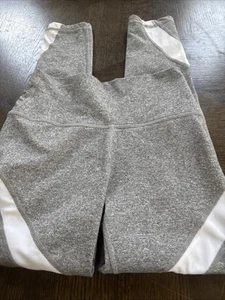Aerie Women's Cropped Leggings Size S Heather Gray White Semi-Sheer Panels NWOT - Picture 1 of 5