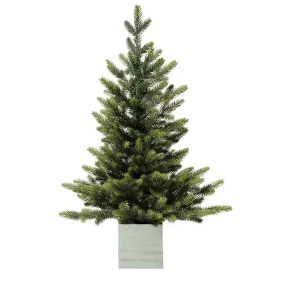 2.5 Ft. Unlit Fraser Fir Artificial Christmas Tree with Wooden Pot - Image 1 of 4