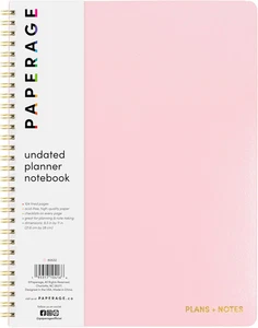 PAPERAGE Undated Daily Planner & to Do List Notepad (Blush), 8.5 in X 11 In, Spi - Picture 1 of 19