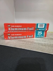 2 Vintage Original Boxes of KMART Aluminum Foil 25 Sq Ft Each Prop NOS SEALED - Picture 1 of 6
