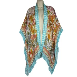 Rachel Zoe Kimono Topper Cubrir Cocoon Abierto Talla Única Floral Boho Beach Resort - Imagen 1 de 10