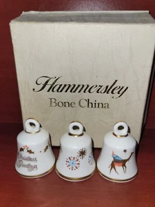 Hammersley Mini Bell Ornaments Set of 3 with Box bone china Christmas Bell - Picture 1 of 1