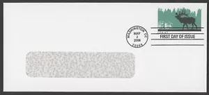 2008 Scott #U663 42c Elk, #9 Windowed Stamped Envelope - FDC - Ashton/Potter - Picture 1 of 2