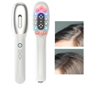 Electric Massage Comb LED Blue Light Red Therapy Hair Growth Massage Scalp - Picture 1 of 12