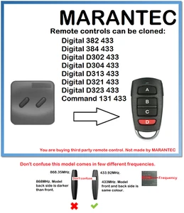 Duplicador Mando a Distancia Universal Marantec Command 131 433 433,92 MHz. - Imagen 1 de 10